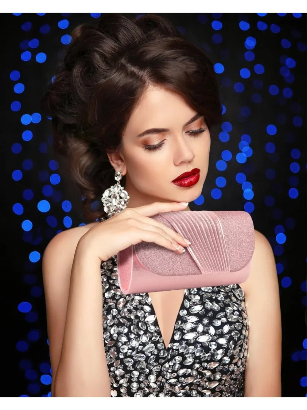 👜Women's Pink Evening Handbags for Formal Wedding Party Prom Shoulder Bags